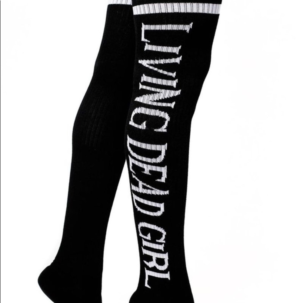 Killstar Black and White Living Dead Girl Socks